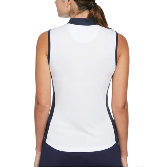 Callaway Womens Gradient Stripe Color Block Golf Polo Brilliant White Size XXL - Picture 2 of 10